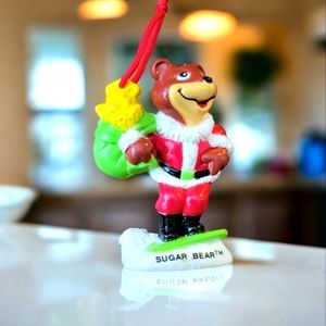Vintage post Sugar Bear Santa ornament